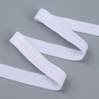 Косая бейка, эластичная, 15 мм, 50±1 м, белая - Фото 2