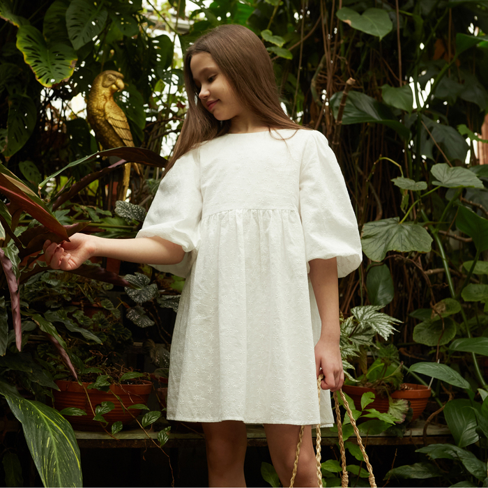 Платье для девочки MINAKU цвет белый, рост 128 см