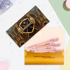 Конверт для денег "Поздравляем!" золотой орнамент, 18,5 х 8,5 см - фото 9061841