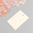 Бирка картон "Ручная работа. Бабочки", крафт, набор 10 шт (5 видов) 4х6 см - фото 9688415