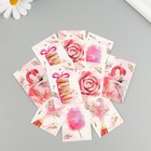 Бирка картон "Розовая акварель" набор 10 шт (5 видов) 4х6 см - фото 9688453