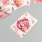 Бирка картон "Розовая акварель" набор 10 шт (5 видов) 4х6 см - фото 9688454