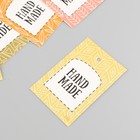 Бирка картон "Хенд мэйд", набор 10 шт (5 видов) 4х6 см - Фото 3
