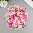 Бирка картон "Акварельные цветы" набор 10 шт (5 видов) 4х6 см - фото 9688477