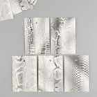 Бирка картон "Змеиная текстура", серебро, набор 10 шт (5 видов) 4х6 см - фото 9688492