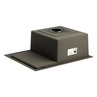 Мойка кухонная AFLORN AF95848F-L, врезная, левая, S=3 и 0.8 мм, 58×48×22 см, сифон, графит