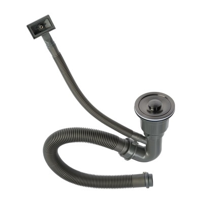 Мойка кухонная AFLORN AF95848F-L, врезная, левая, S=3 и 0.8 мм, 58×48×22 см, сифон, графит