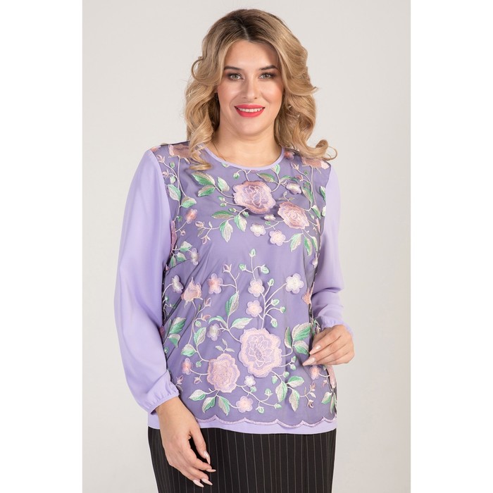 Блузка женская, размер 54, цвет фиолетовый - Фото 1