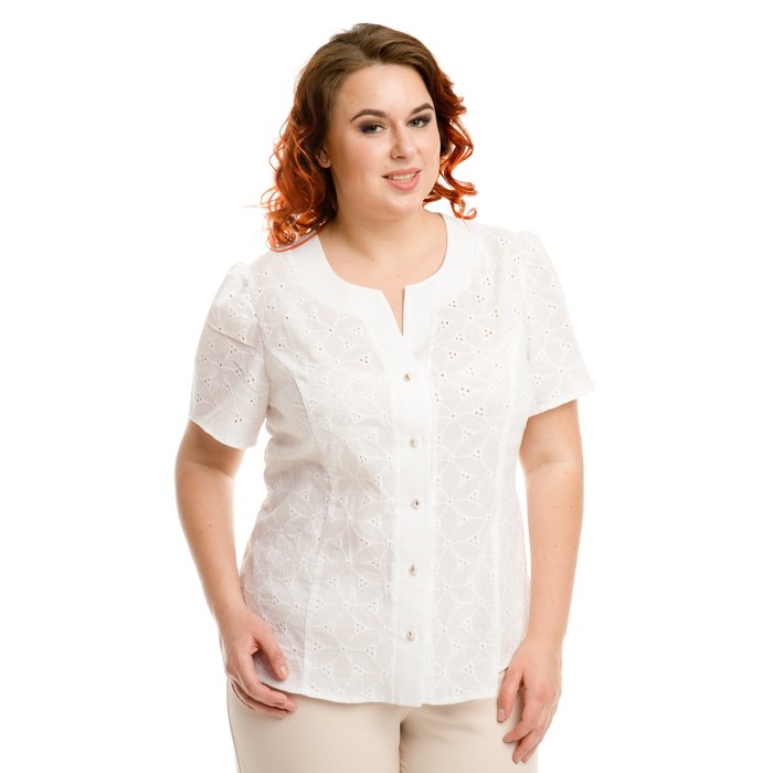 Блузка женская, размер 60, цвет белый - Фото 1