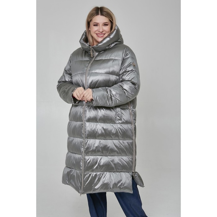 Пальто женское, размер 60, цвет серый - Фото 1