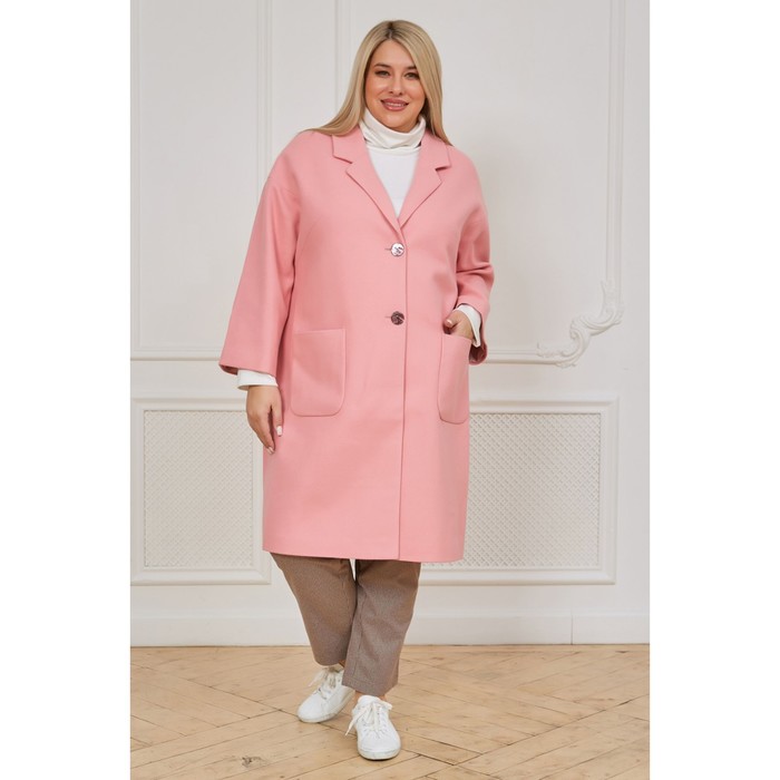 Пальто женское, размер 62, цвет светло-розовый - Фото 1