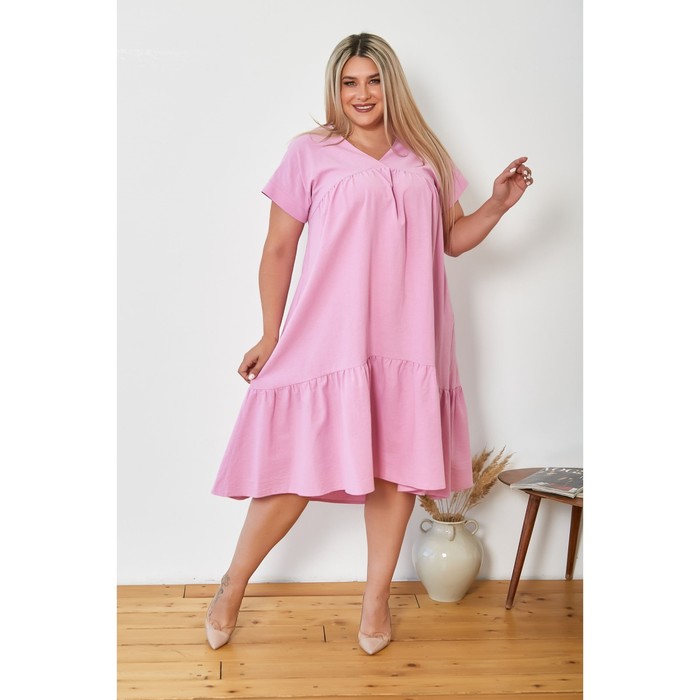 Платье женское, размер 54, цвет розовый - Фото 1