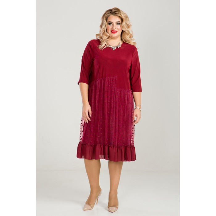Платье женское, размер 56, цвет бордовый - Фото 1