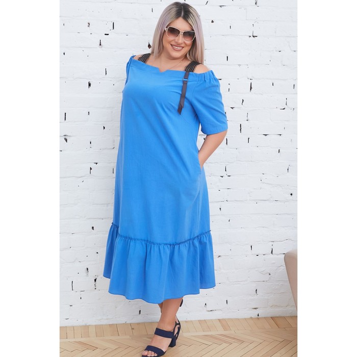 Платье женское, размер 64, цвет синий - Фото 1