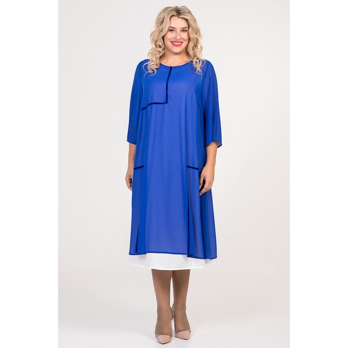 Платье женское, размер 66, цвет синий - Фото 1