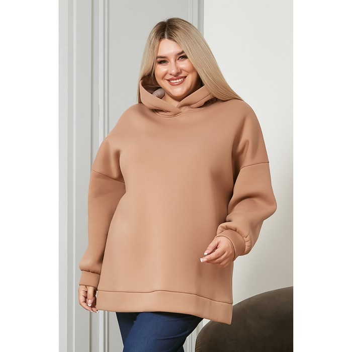 Худи женское Luxury Plus, размер 60, цвет бежевый - Фото 1