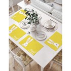 Комплект салфеток для сервировки стола «Пасхальный кролик», прямоугольные, размер 32х46 см, 4 шт - Фото 1