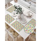 Комплект салфеток для сервировки стола «Цветы на пасхальных яйцах», прямоугольные, размер 32х46 см, 4 шт - Фото 2