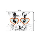Комплект салфеток для сервировки стола «Пасхальный заяц в очках», прямоугольные, размер 32х46 см, 4 шт - Фото 3