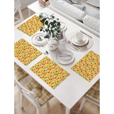 Комплект салфеток для сервировки стола «Геометрические узоры на яйцах», прямоугольные, размер 32х46 см, 4 шт