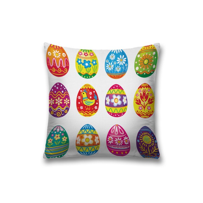 Наволочка декоративная «Раскраска пасхальных яиц», на молнии, размер 45х45 см