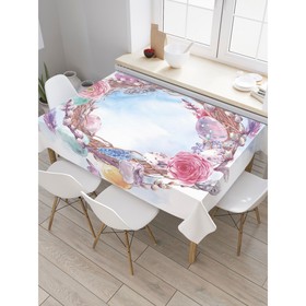 Скатерть на стол с рисунком «Пасхальный венок», размер 120x145 см