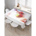 Скатерть на стол с рисунком «Ленточка и пасхальные яйца», размер 145x180 см - Фото 1