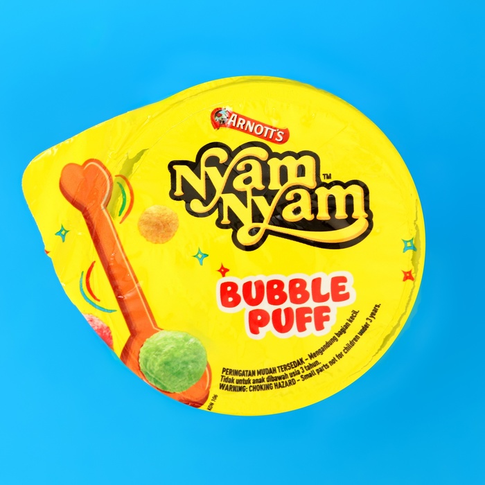 Дражже Nyam Nyam Bubble Puff с клубникой, 18 г