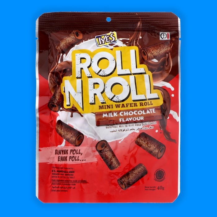 Вафельные роллы Iyes Roll N Roll Mini с молочным шоколадом, 40 г - Фото 1