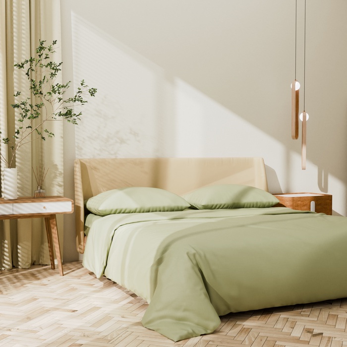 Постельное бельё LoveLife евро Young grass 200х217см, 225х240см, 50х70см-2шт, 100%хлопок, сатин, 125г/м² - Фото 1