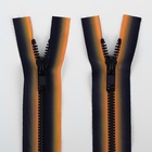 Молния «Трактор», №5, разъёмная, замок автомат, 60 см, оранжевая, чёрная - Фото 3