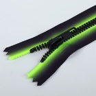 Молния «Трактор», №5, неразъёмная, замок автомат, 18 см, зелёная, чёрная - Фото 2