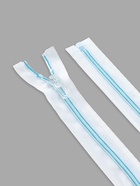 Молния «Спираль», №5, разъёмная, замок автомат, 40 см, белая, голубая - Фото 3