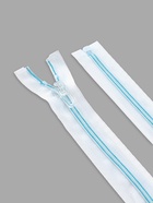 Молния «Спираль», №5, разъёмная, замок автомат, 50 см, белая, голубая - Фото 3