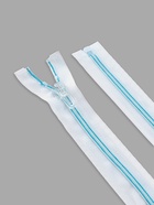 Молния «Спираль», №5, разъёмная, замок автомат, 60 см, белая, голубая - Фото 3