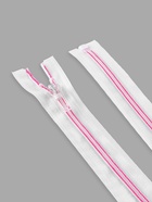 Молния «Спираль», №5, разъёмная, замок автомат, 60 см, белая, розовая - Фото 3