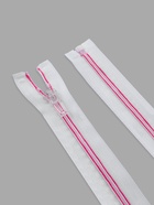 Молния «Спираль», №5, разъёмная, замок автомат, 70 см, белая, розовая - Фото 3