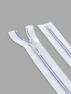 Молния «Спираль», №5, разъёмная, замок автомат, 50 см, белая, сиреневая - Фото 3