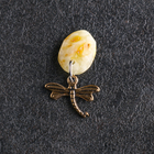 Брелок талисман "Стрекоза", латунь, янтарь - фото 109810491