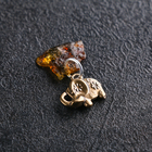 Брелок талисман "Слон", латунь, янтарь (комплект 5 шт) - фото 25498400