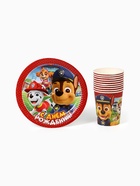 Посуда одноразовая бумажная «Щенячий патруль», на 10 персон, стаканы, тарелки, скатерть, МИКС - Фото 4