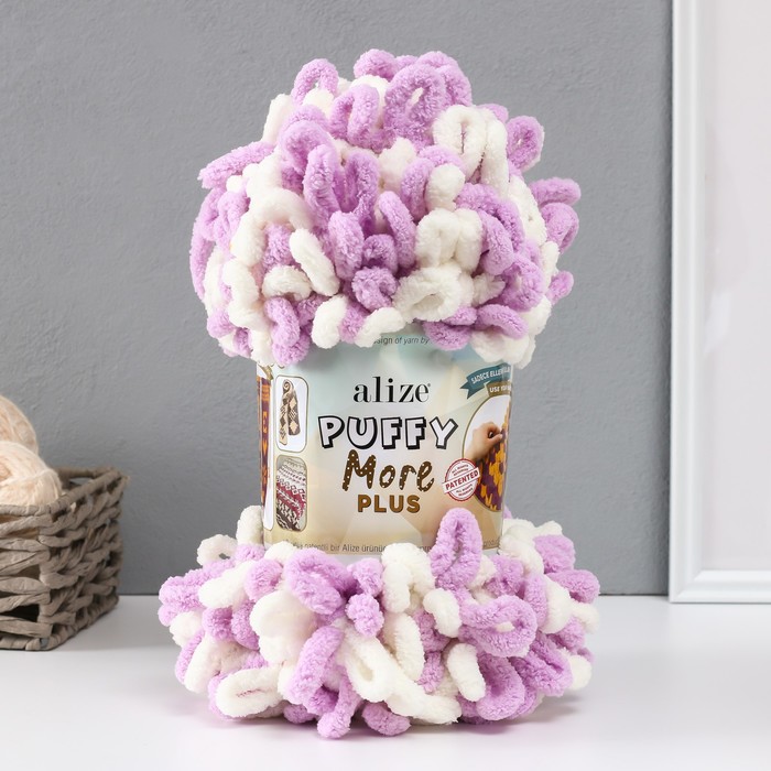 Плюшевая пряжа для вязания руками ALIZE, Puffy More Plus, 100% микрополиэстер, 11 м/250 г, (8003)