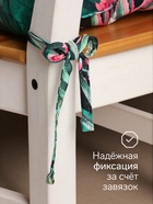 Подушка на стул «Этель» Tropical parrots, 46×46 см, чёрная - Фото 2