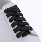 Шнурки для обуви, плоские, 12 мм, 150 см, фасовка 25 шт, цвет чёрный - Фото 1