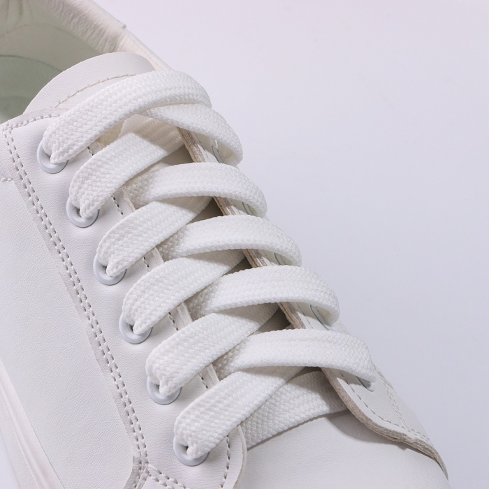 Шнурки для обуви, плоские, 12 мм, 150 см, фасовка 25 шт, цвет белый