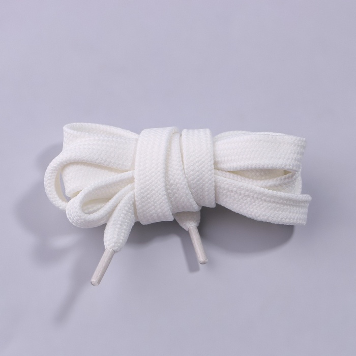 Шнурки с плоск сечением 12мм 150см (фас 25пар цена за пару) Белые 40ДП8