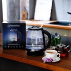 Чайник электрический Gelberk GL-400, стекло, 2 л, 2200 Вт, чёрный - фото 9660774