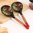 Ложка деревянная полубаская с росписью ягодка, 19×6 см, МИКС - Фото 4