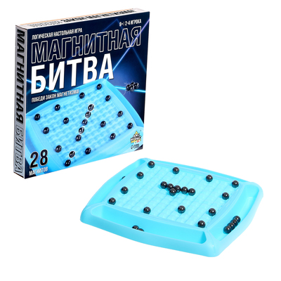 Уценка Логическая настольная игра «Магнитная битва», (помята упаковка, сколы, трещина на игровом поле)