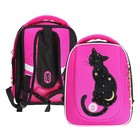 Ранец каркасный Grizzly, 36×29×18 см, брелок, плюшевый, фуксия - Фото 1